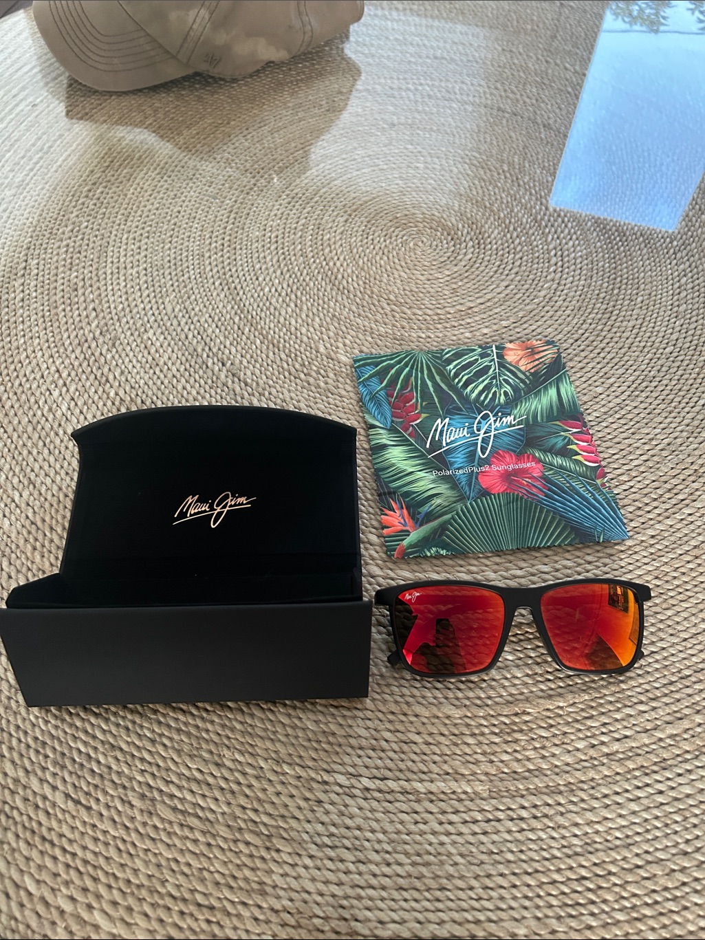 Maui Jim Men’s One Way Sunglasses - Black Frame With Red-Orange Mirror Lenses